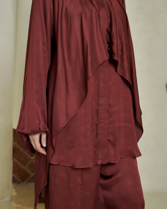 Manila Blouse Set - Maroon