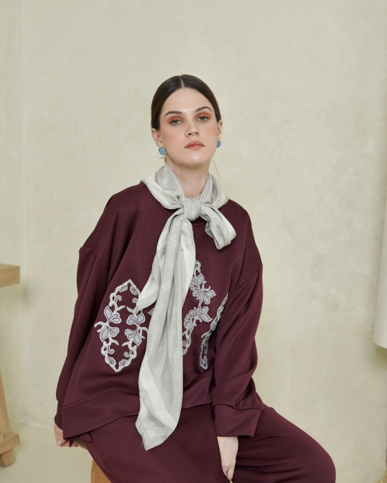 Alba Set Sweater - Burgundy