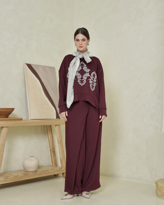 Alba Set Sweater - Burgundy