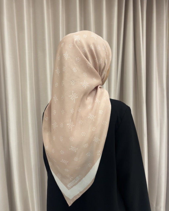 Monogram silk scarf - soft peach