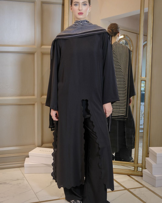 Asiya tunic set - black