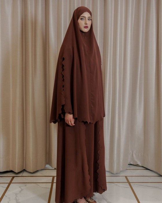 Sabina dress set khimar - terracotta