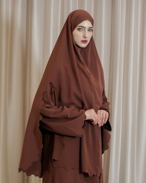 Sabina dress set khimar - terracotta