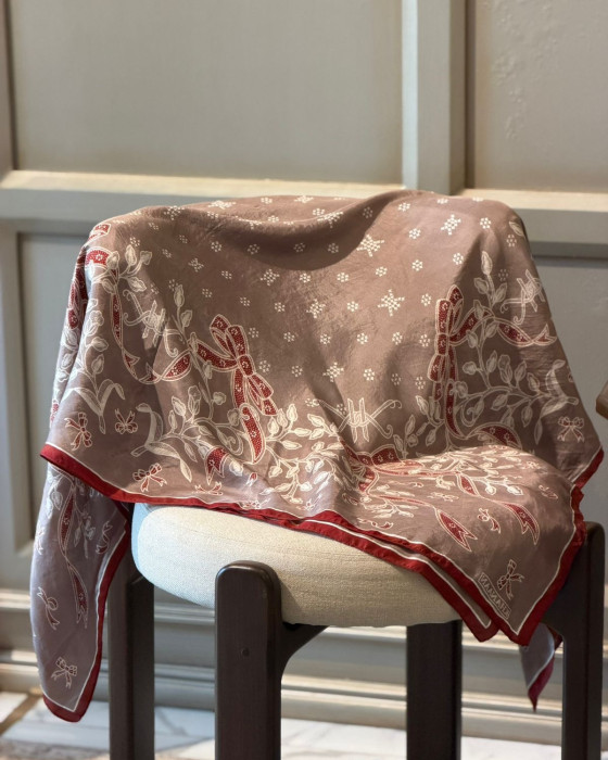 Rubina silk scarf - latte maroon