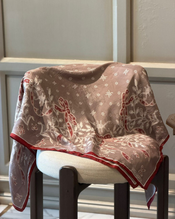 Rubina silk scarf - latte maroon