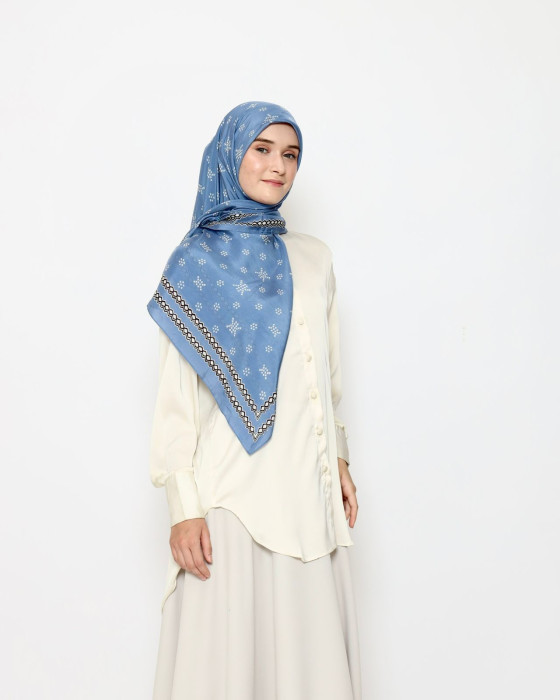 Smaranaa silk monogram - deepsea