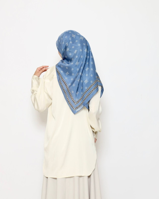 Smaranaa silk monogram - deepsea