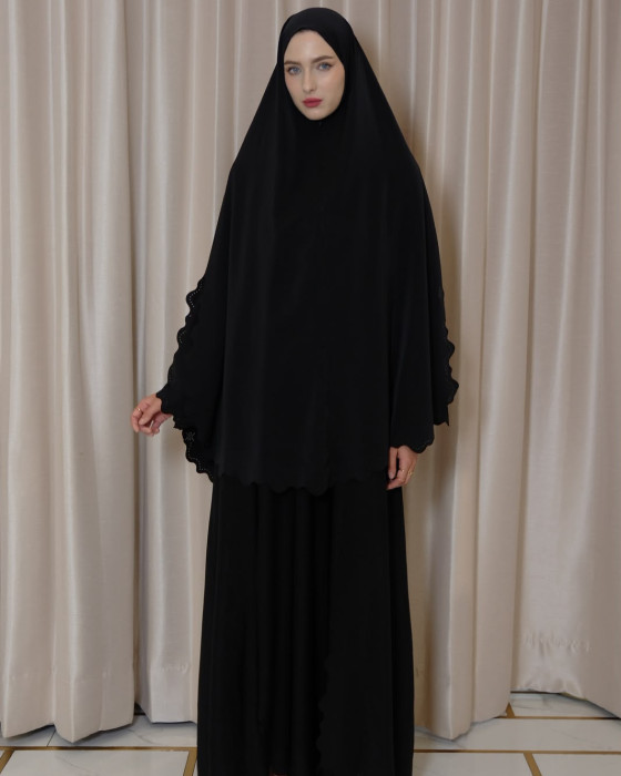 Sabina dress set khimar - black