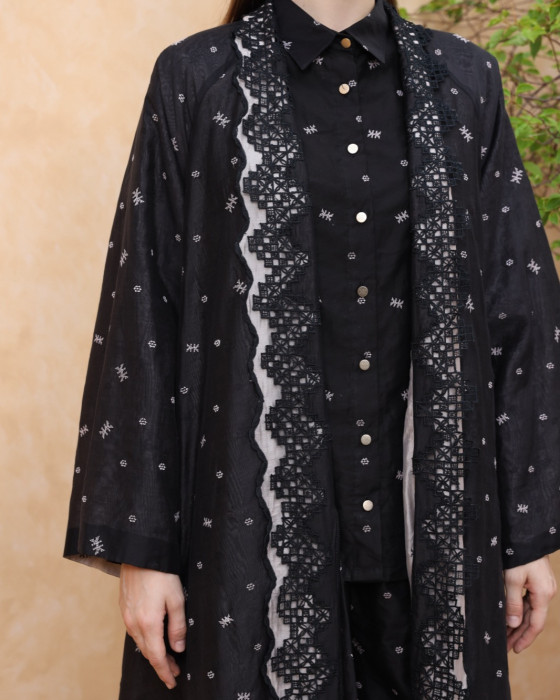 Ruby reversible abaya - Black-pink