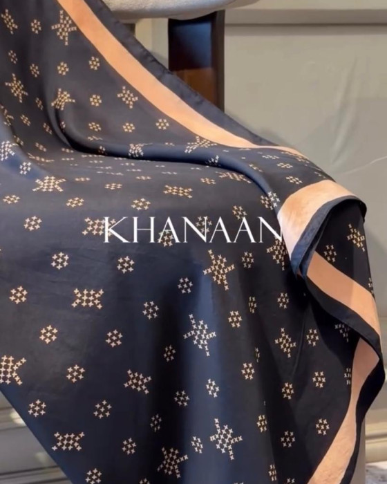 Monogram silk scarf - black gold