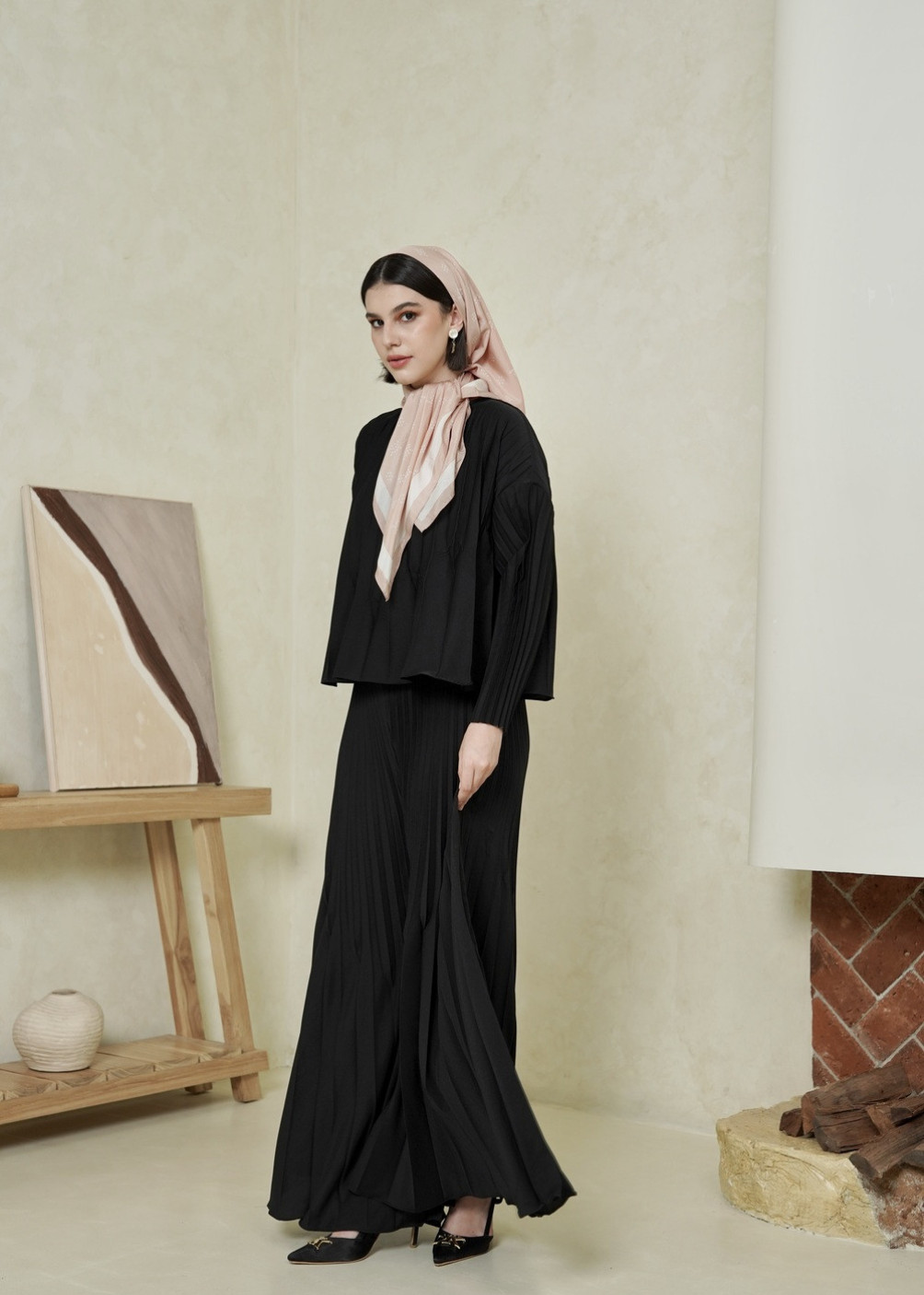 Dania Pleats Set - Black