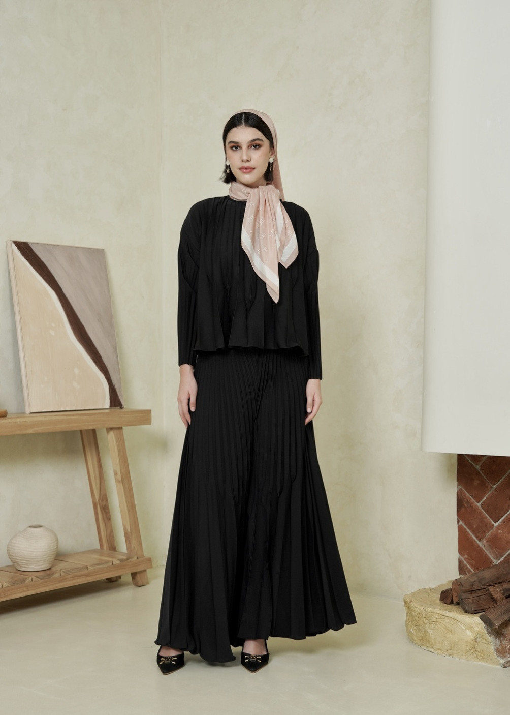 Dania Pleats Set - Black