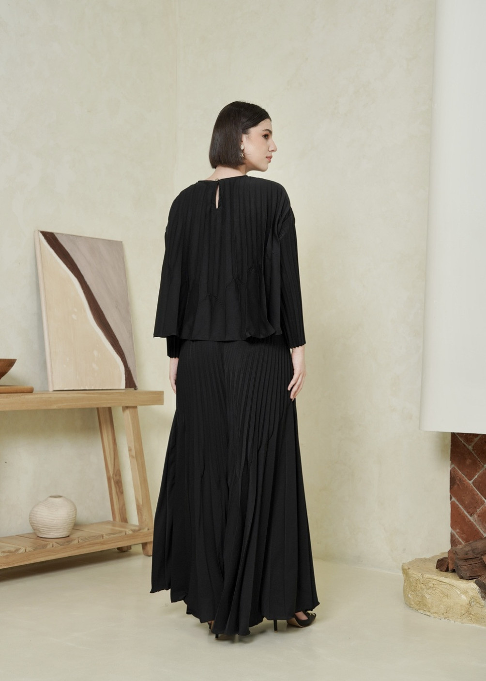 Dania Pleats Set - Black