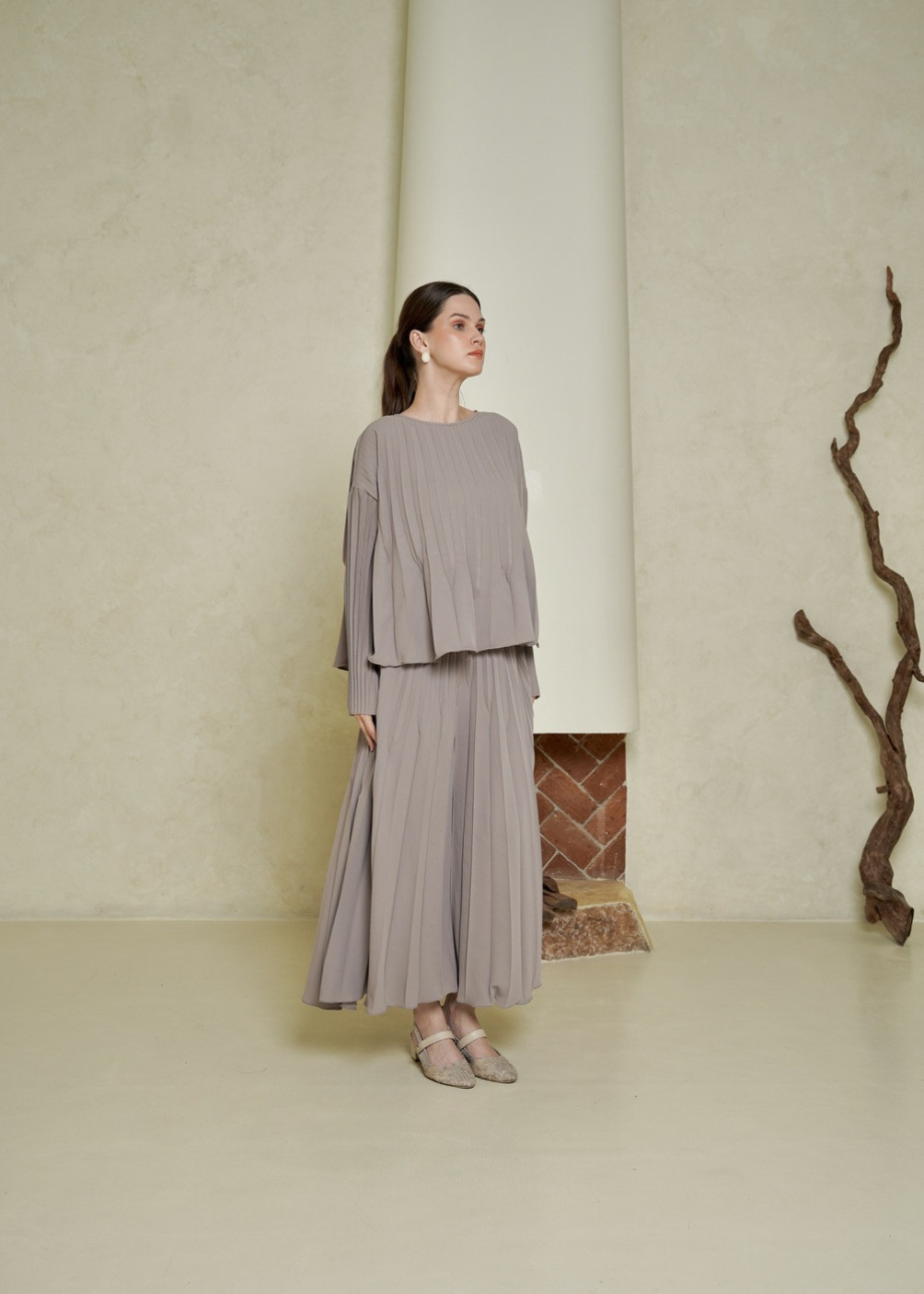 Dania Pleats Set - Grey