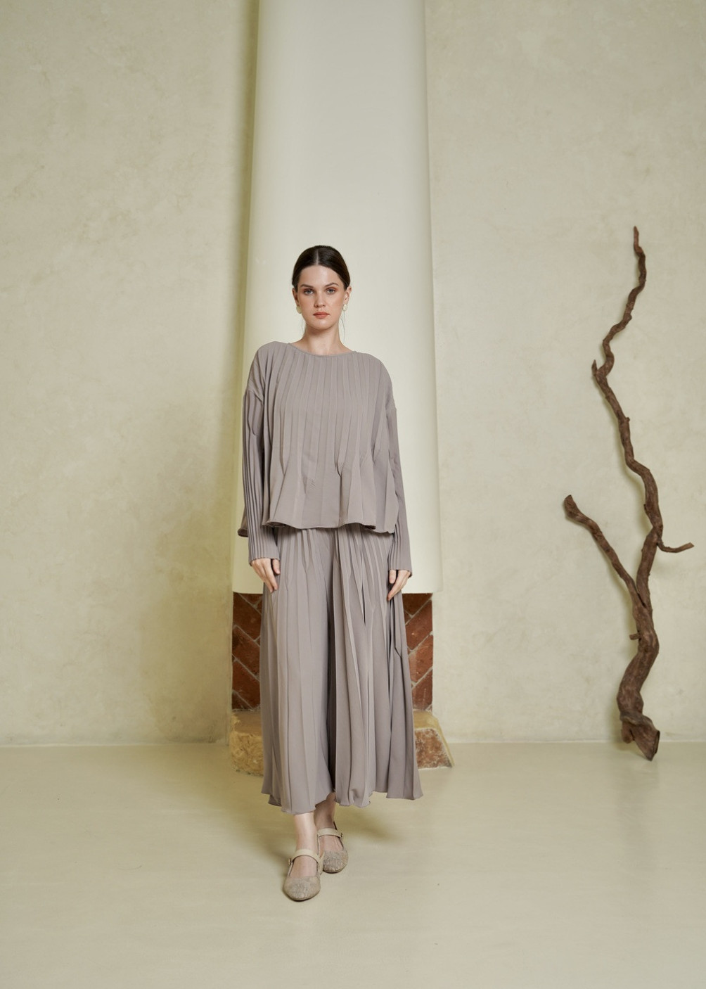 Dania Pleats Set - Grey