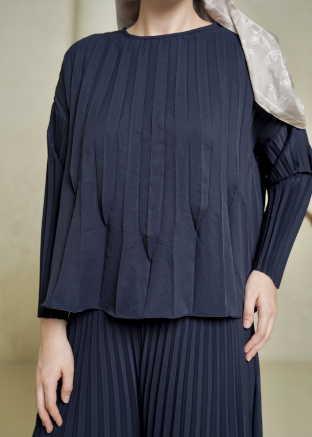 Dania Pleats Set - Navy