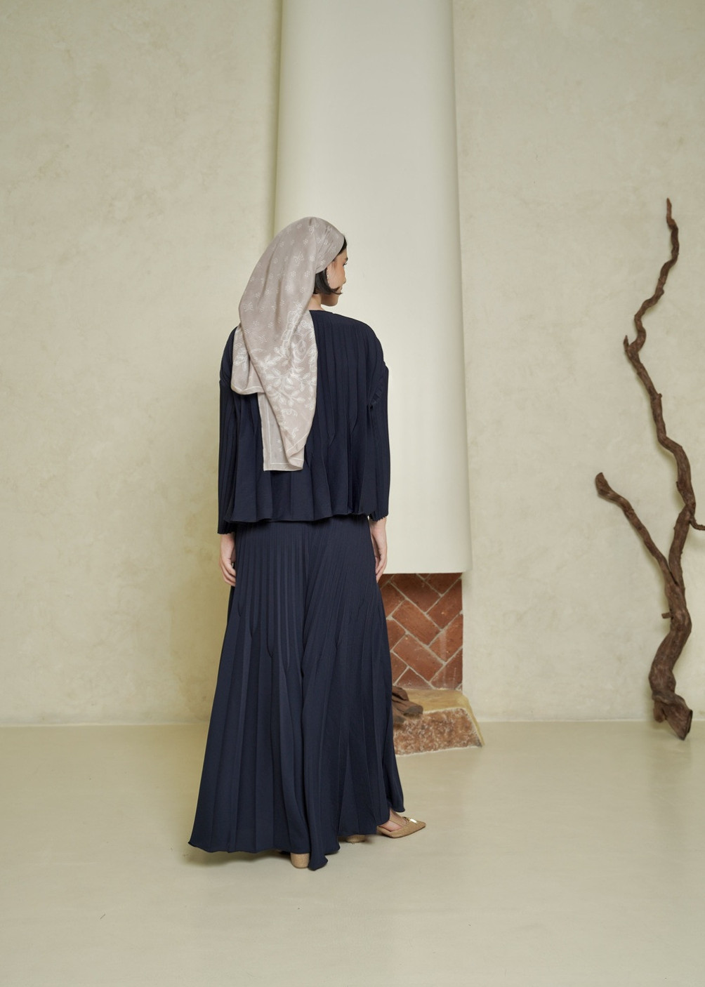 Dania Pleats Set - Navy