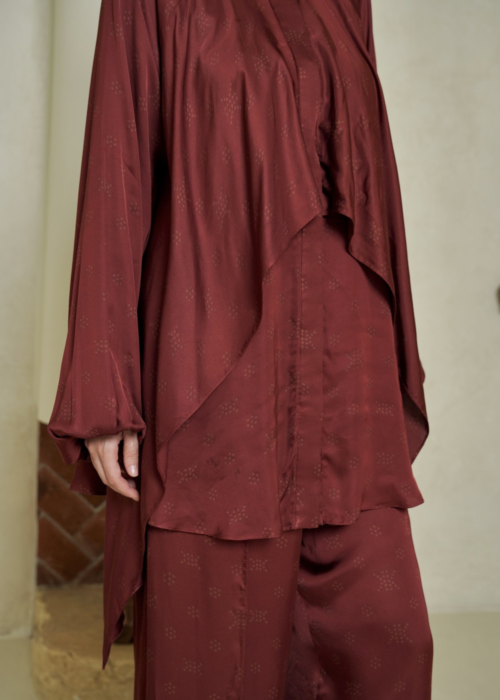 Manila Blouse Set - Maroon