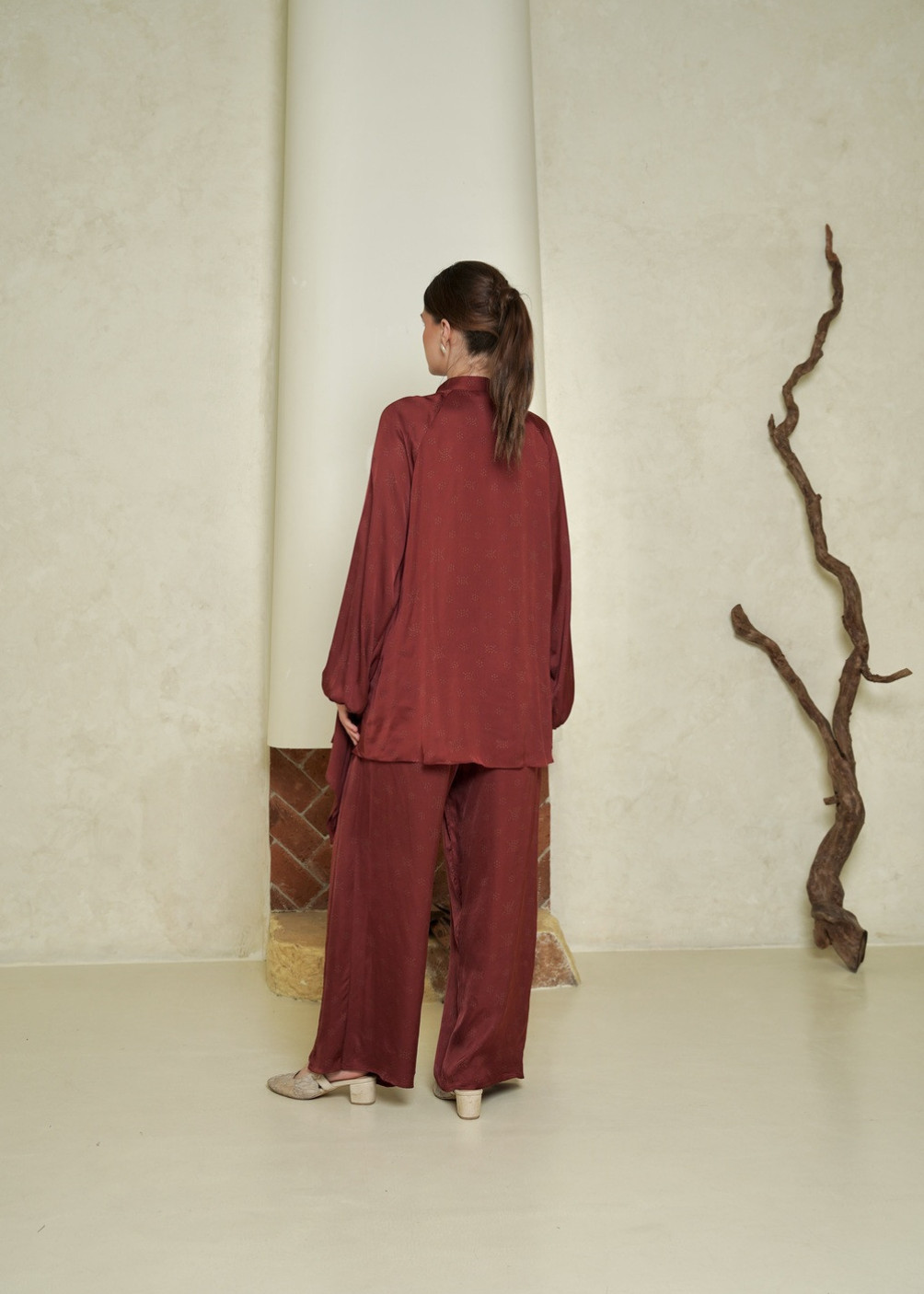 Manila Blouse Set - Maroon