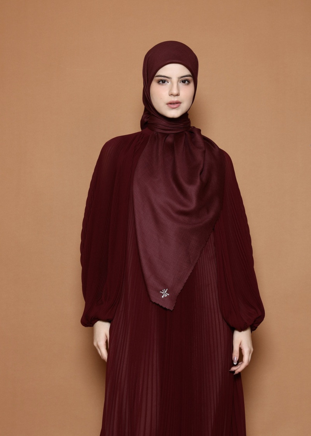 Crystal Scarf - Maroon