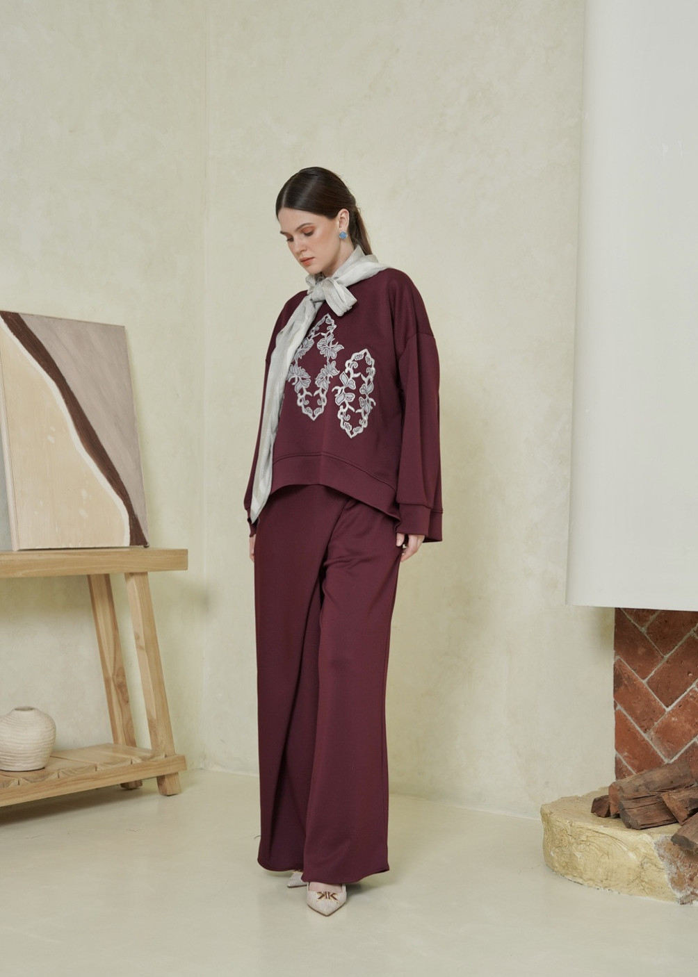 Alba Set Sweater - Burgundy