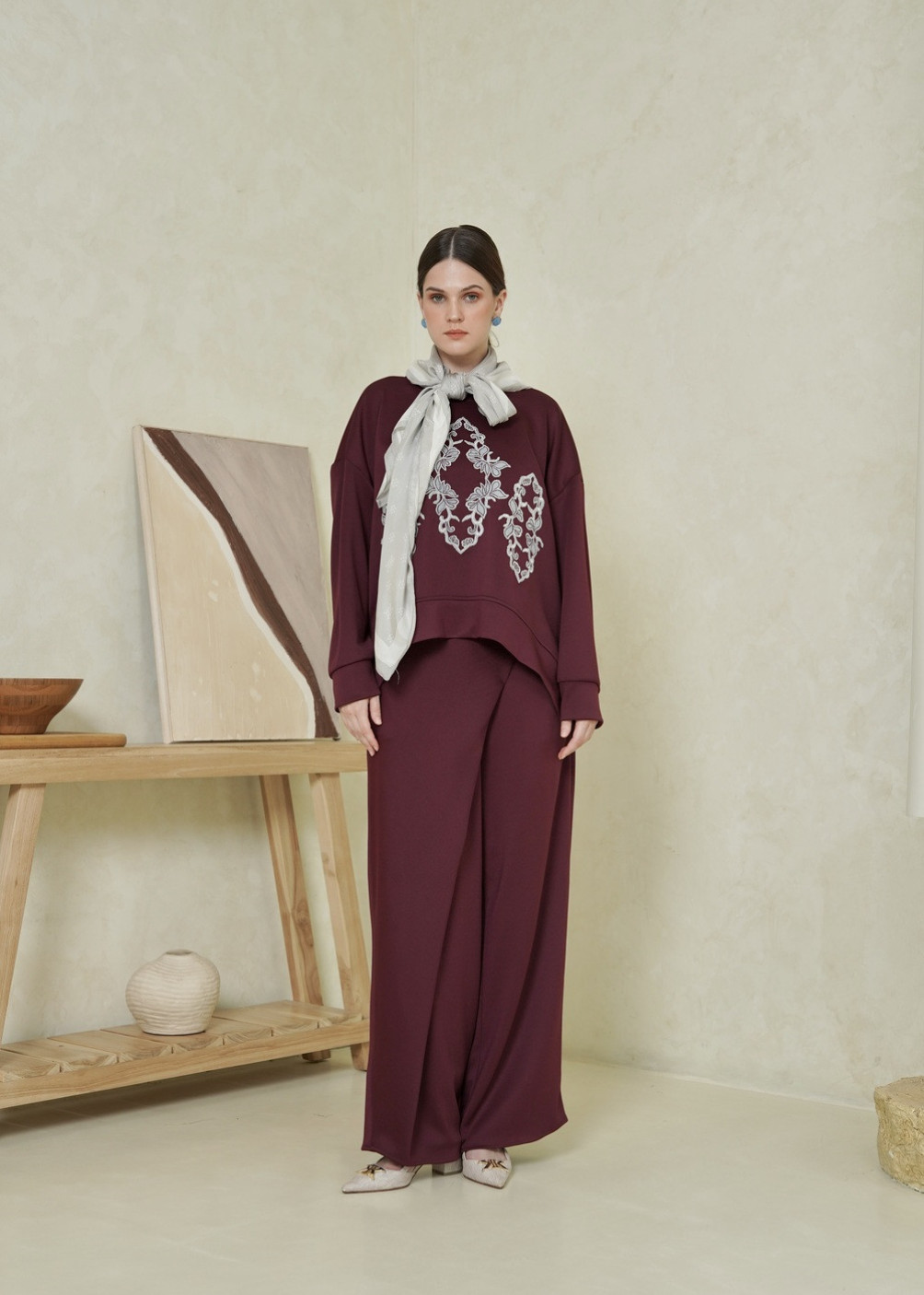 Alba Set Sweater - Burgundy
