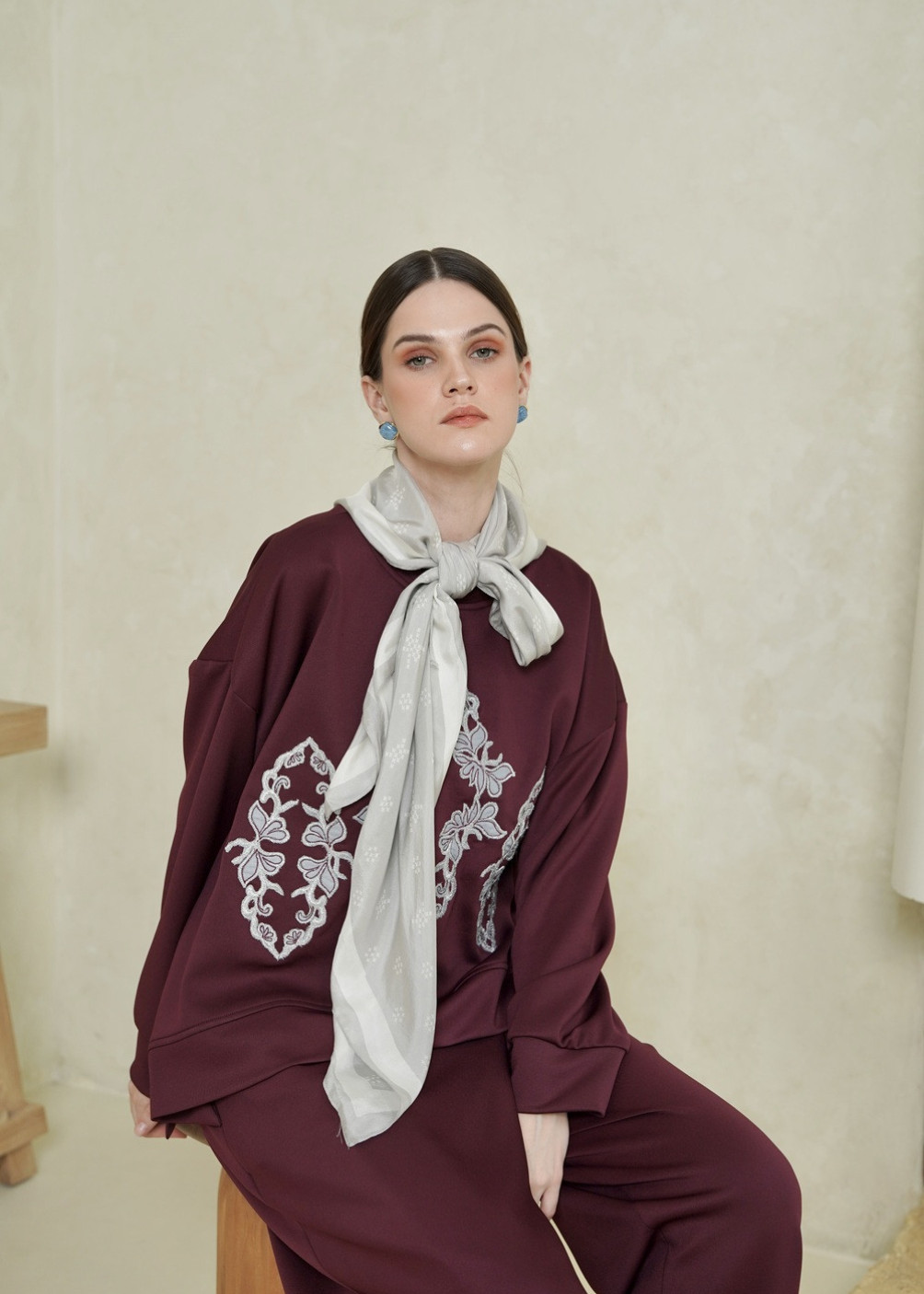 Alba Set Sweater - Burgundy