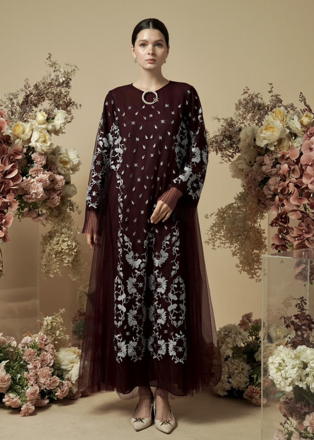 Ivana Dress - Burgundy