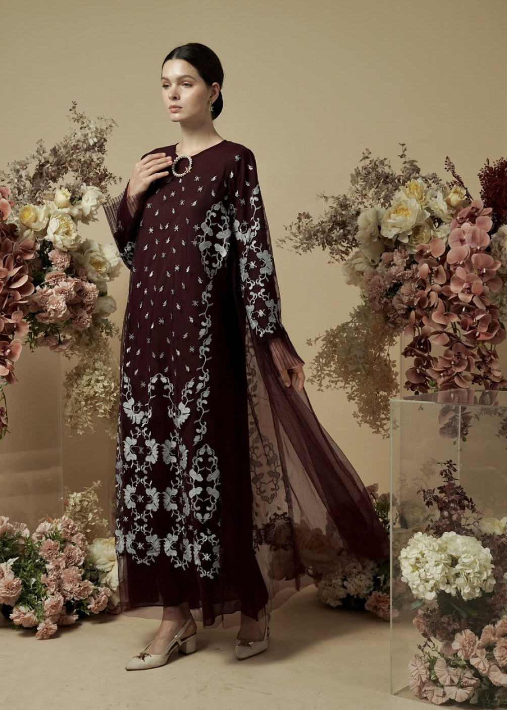 Ivana Dress - Burgundy