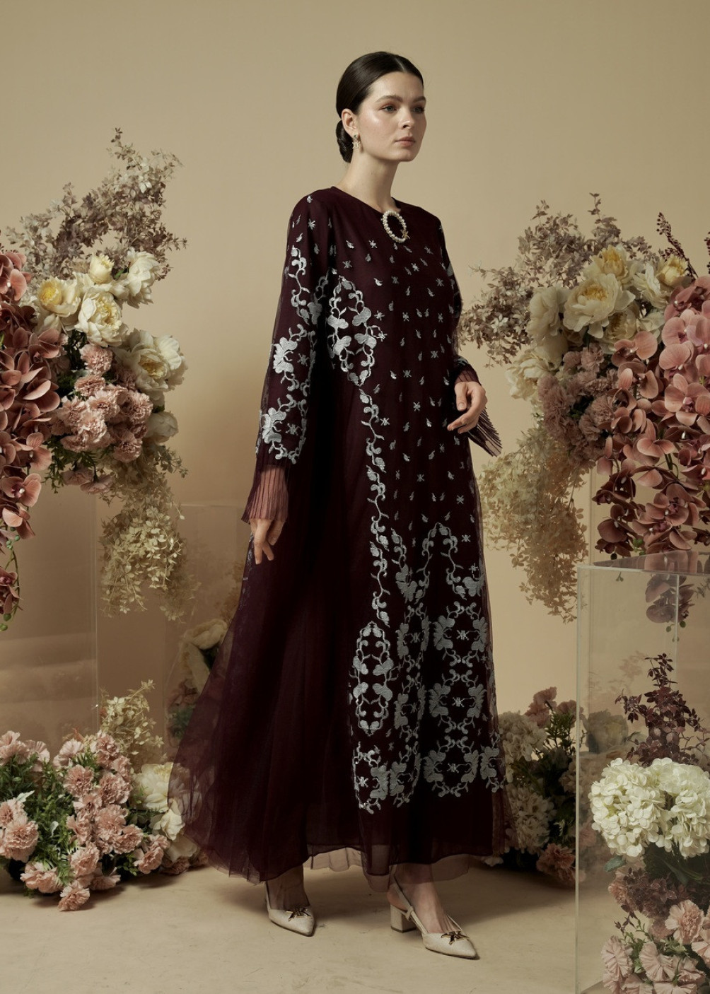 Ivana Dress - Burgundy