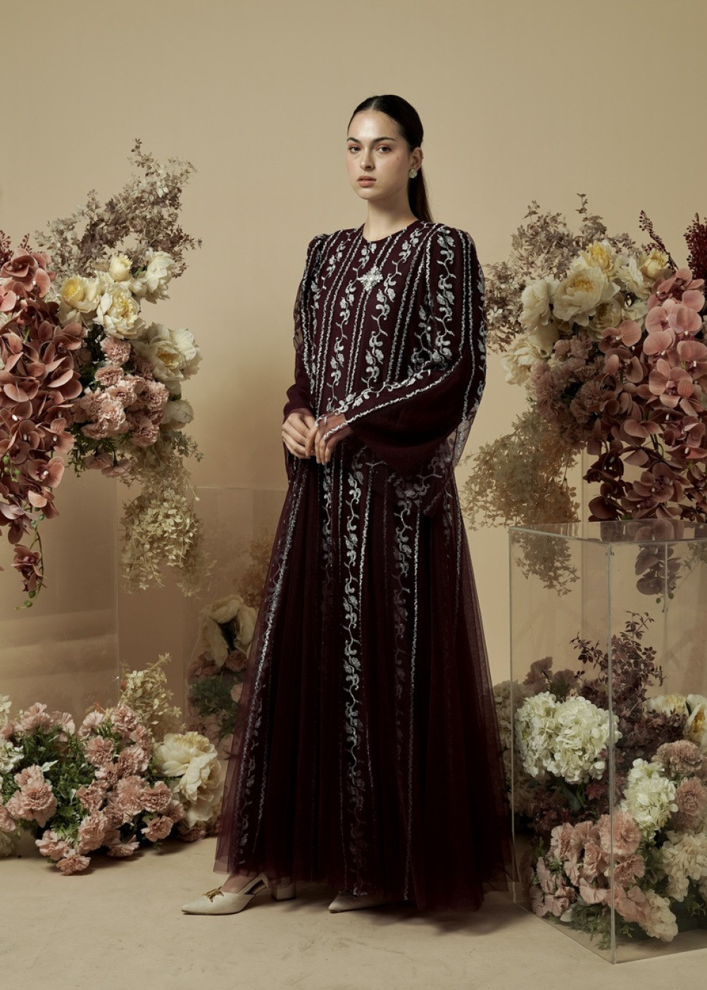 Ellya Dress - Burgundy