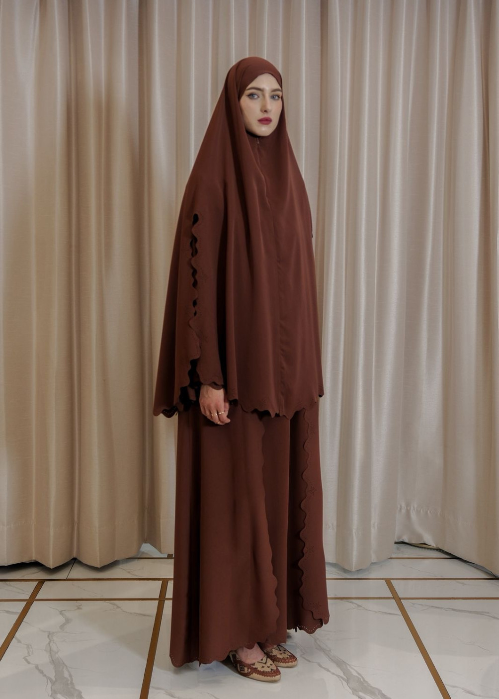 Sabina dress set khimar - terracotta