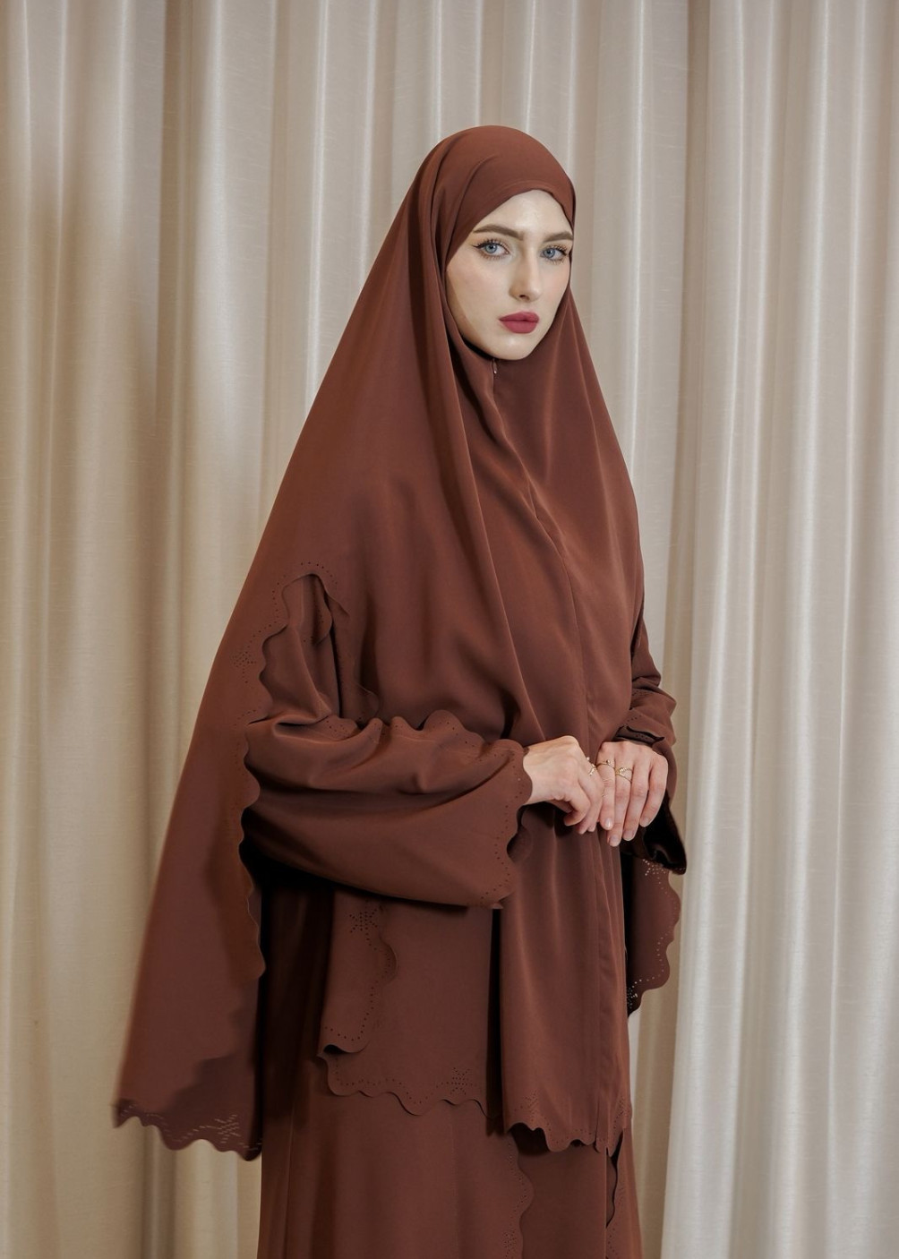 Sabina dress set khimar - terracotta