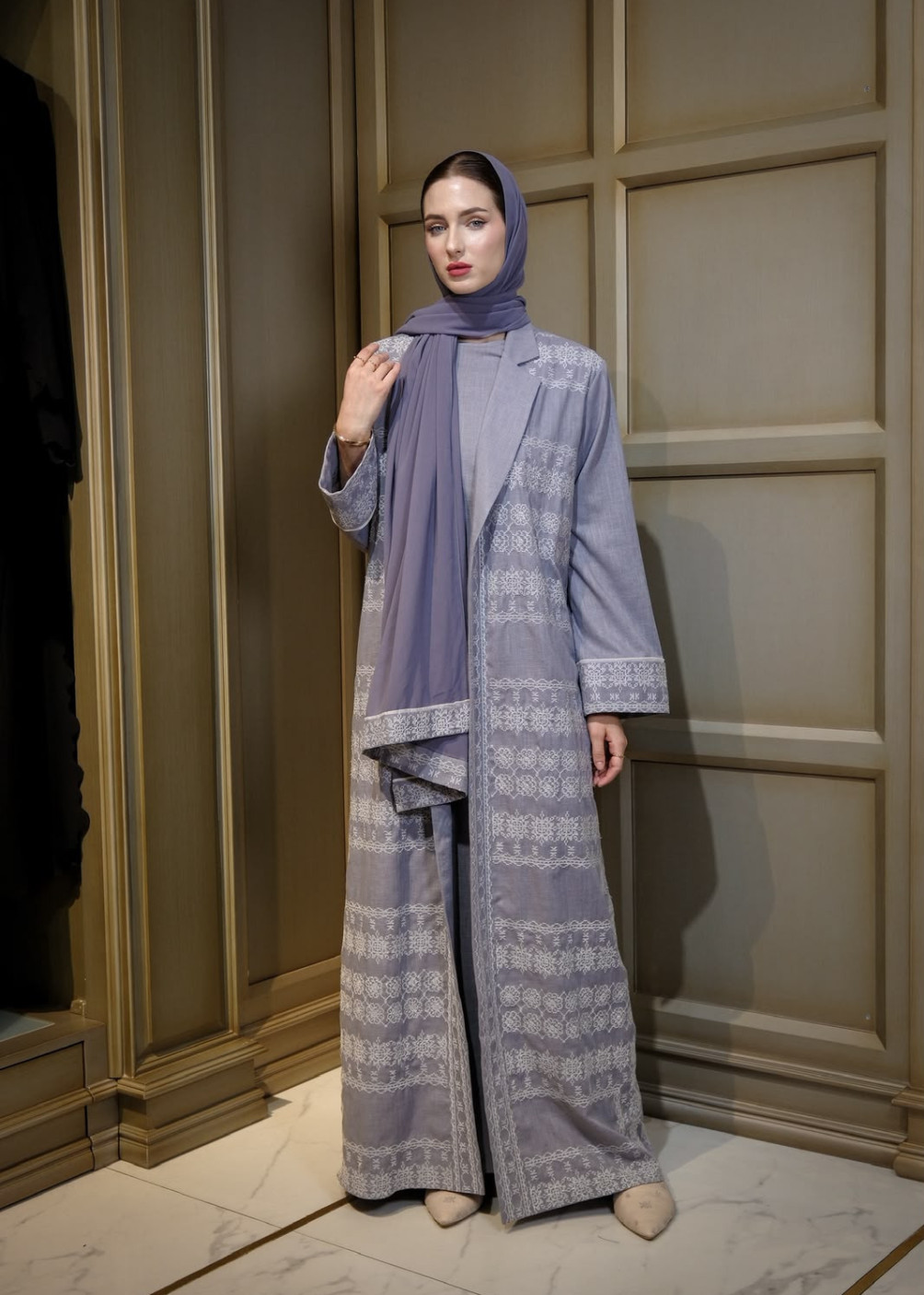 Abaya aesha set - grey