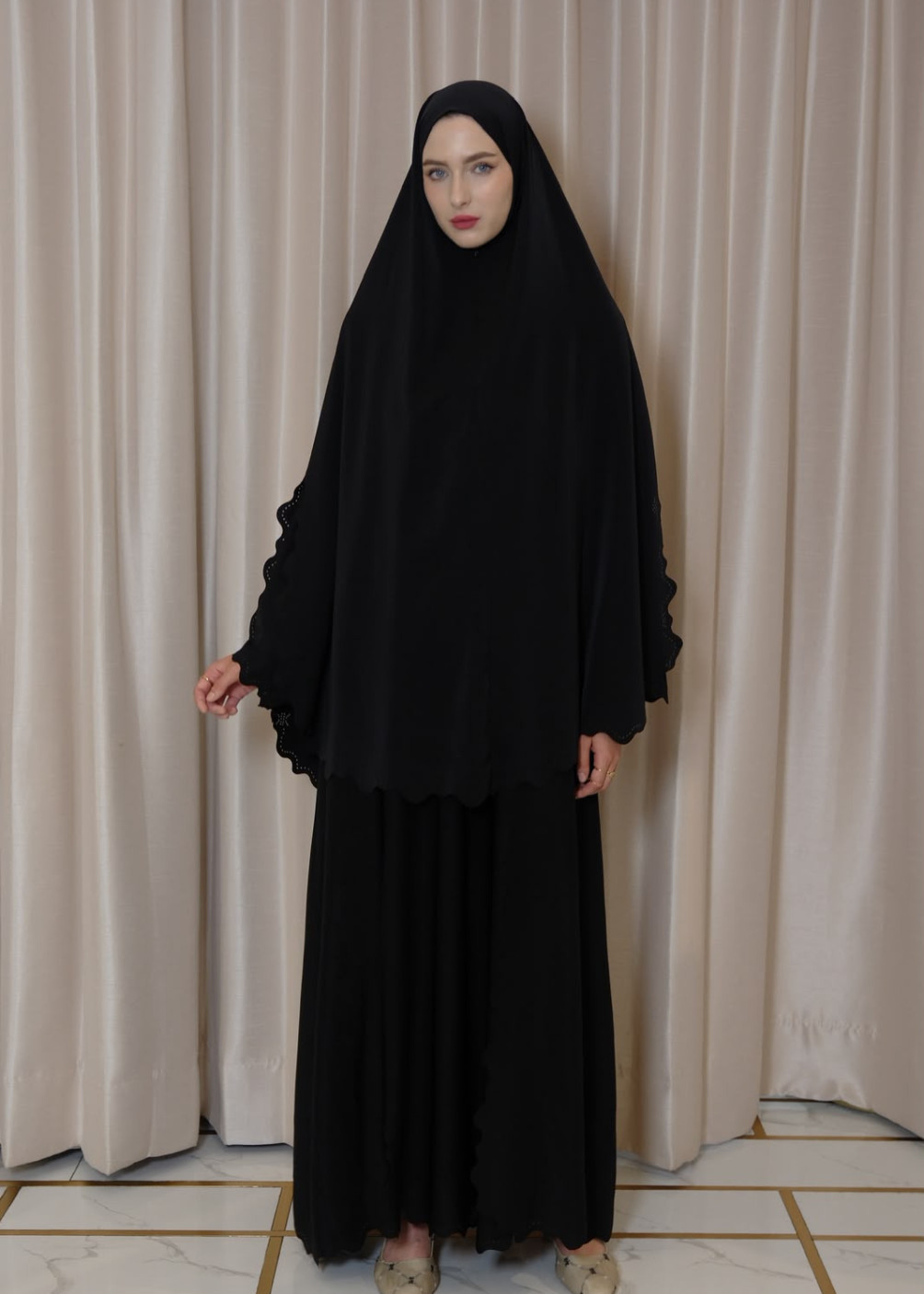 Sabina dress set khimar - black