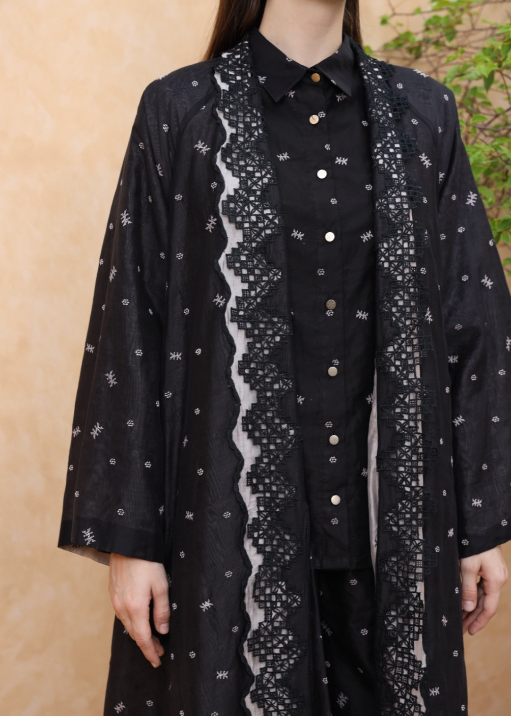 Ruby reversible abaya - Black-pink