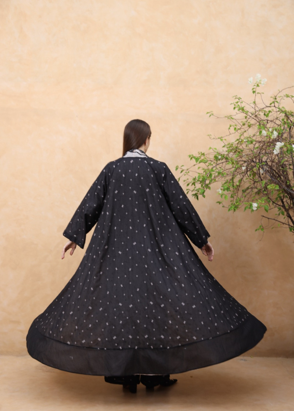 Ruby reversible abaya - Black-pink